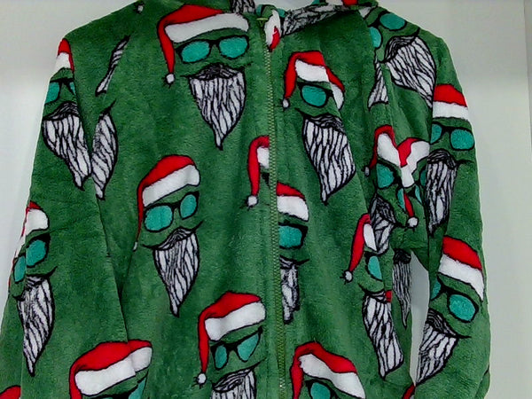 Festive Green Santa Beard Patterned Hoodie