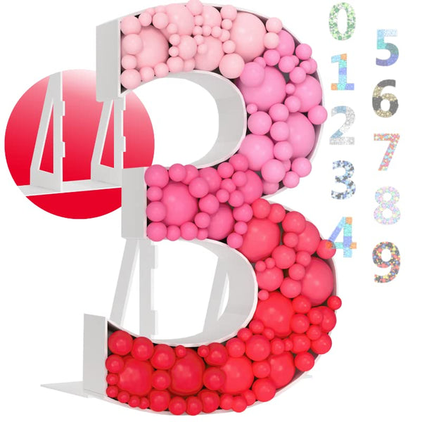 Easy to Assemble Pre Cut Mosaic Numbers For Balloons 3FT Number 3