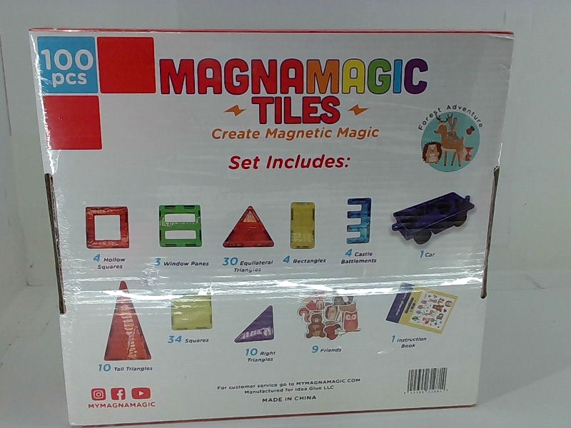 MAGNAMAGIC 100 Piece Magnetic Tiles Building Set for Kids