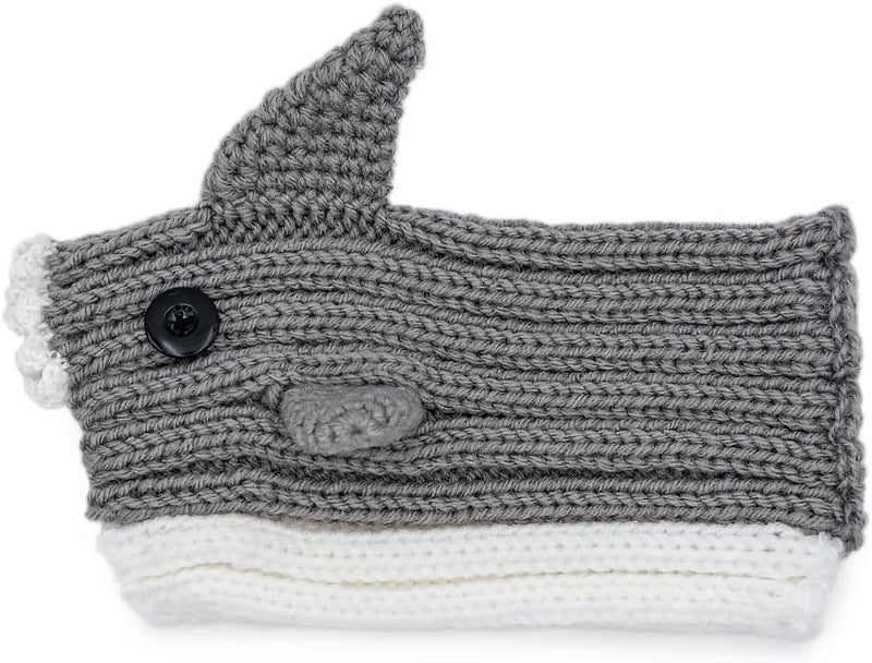 Zoo Snoods Grey Shark Costume For Dogs Medium Warm No Flap Ear Wrap Hood
