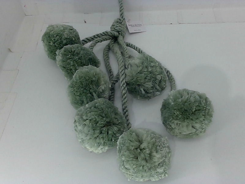 Dark Green Polyester Pom Pom Christmas Decoration 14.5 Inch