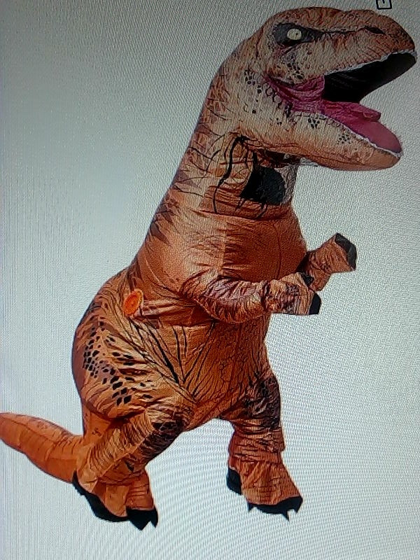 Kids Inflatable T Rex Dinosaur Costume Fun Dress Up Outfit