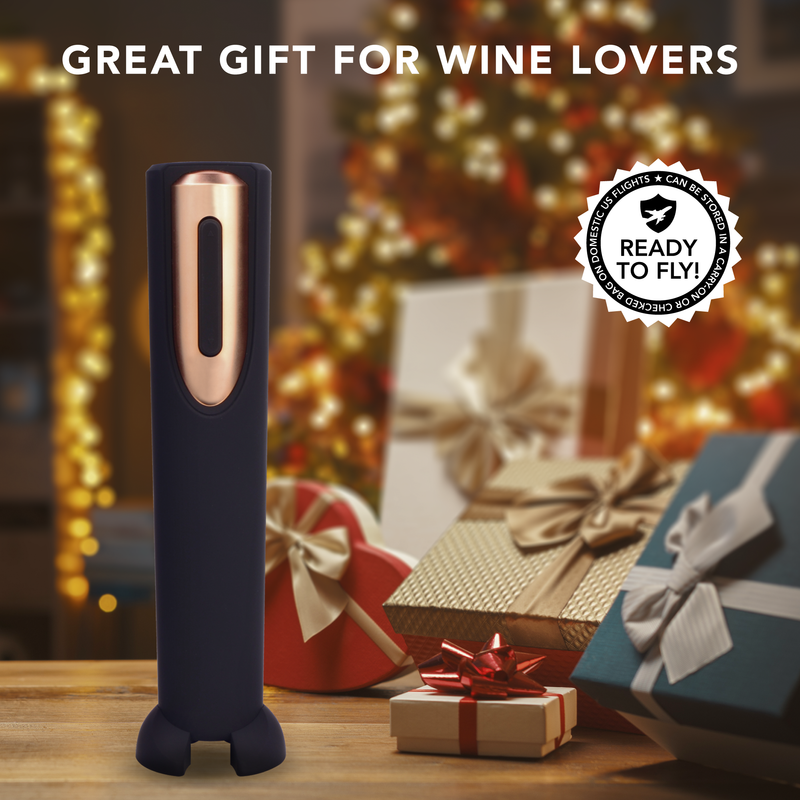 Vin Fresco Battery-Operated Electric Wine Opener with Stand & Foil Cutter