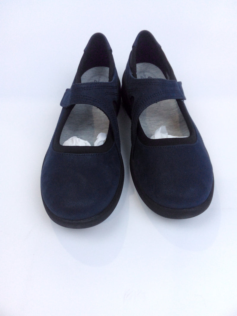 Clarks Women's Sillian 2.0 Joy Mary Jane Flat Navy Synthetic 8 Pair Of Shoes