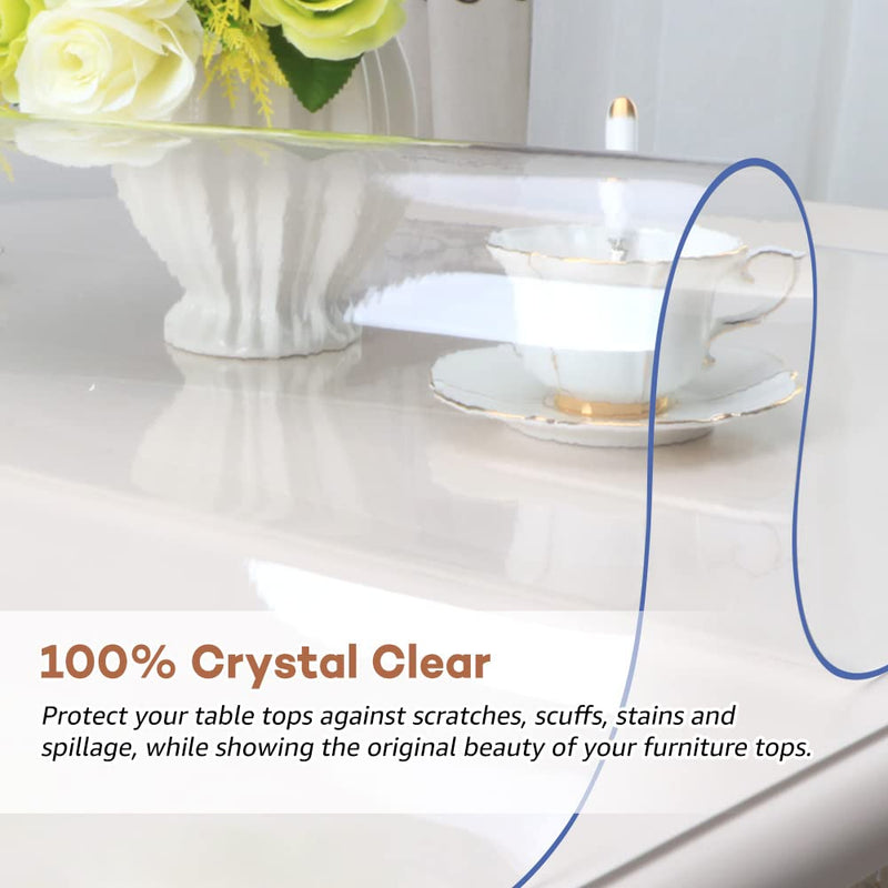 Clear PVC Table Protector 30x72 Inch Waterproof Cover