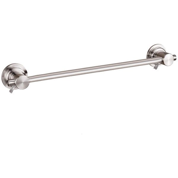 24 Inch Brushed Nickel Suction Cup Towel Bar Holder