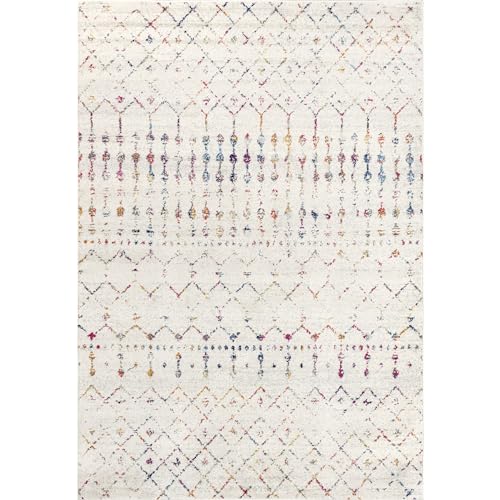 Nuloom 8x10 Moroccan Blythe Area Rug Light Multicolor Faded Bohemian Design