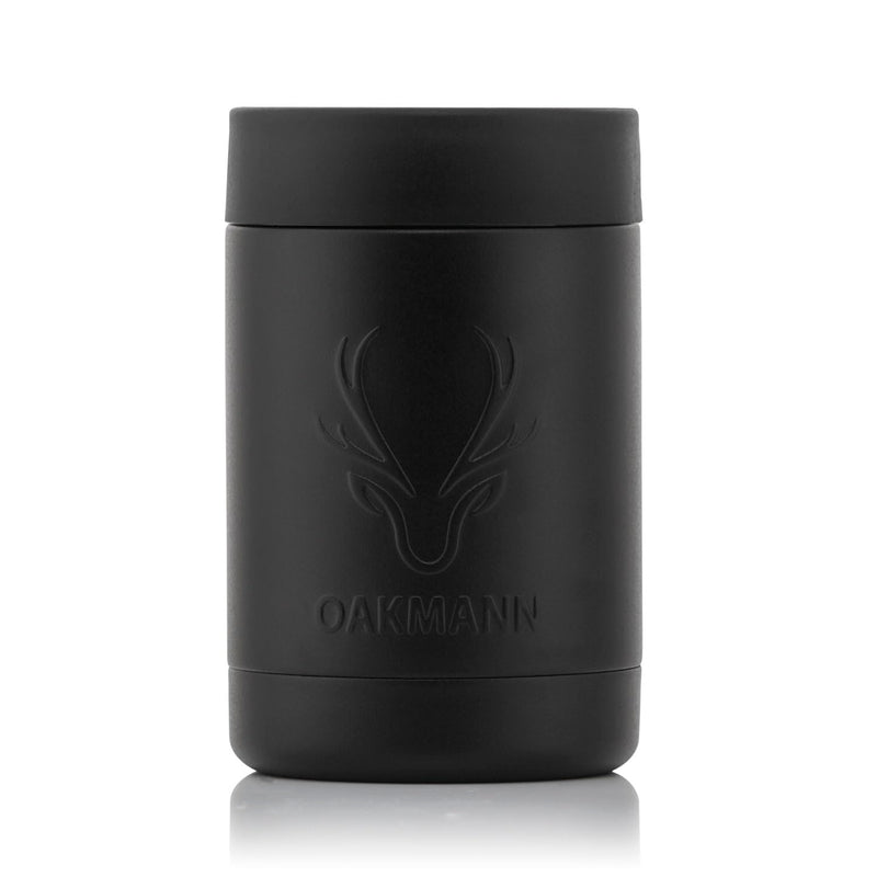 Oakmann Insulated Beer Bottle & Can Cooler with Opener - Matte Black