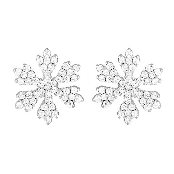 Giva 925 Sterling Silver Hypoallergenic Zircon Snowflake Earrings