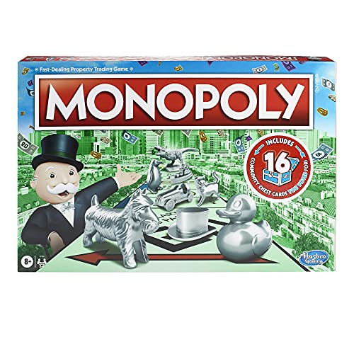 Monopoly Board Game for 2 to 6 Players Ages 8 Includes Fan Vote Community Chest