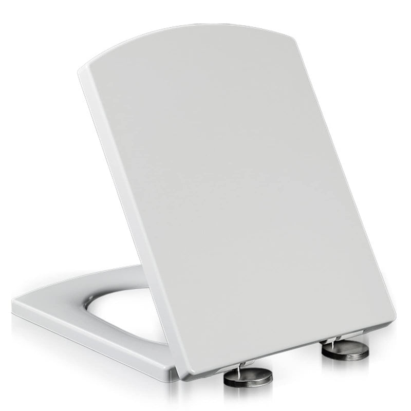 Wwfan Square Toilet Seat Soft Close With Quick Release Hinges White