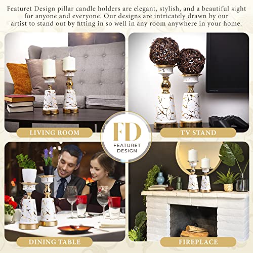 Featuret Design Pillar Candle Holder Color Gold