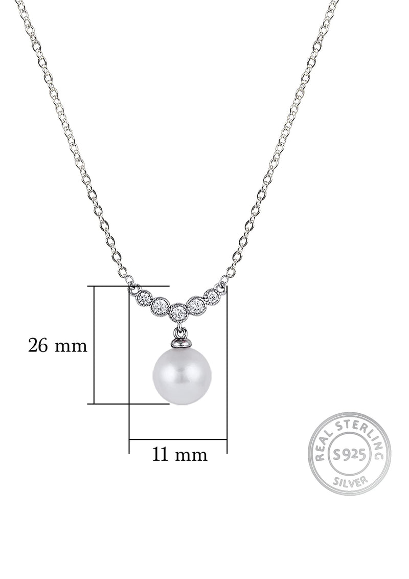 GIVA 925 Sterling Silver Hypoallergenic Freshwater Cultured Pearl Minimalistic Pendant Necklace