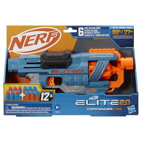 Nerf Elite 2.0 Commander Rd 6 Blaster 12 Darts 6 Dart Drum Ages 8 Plus