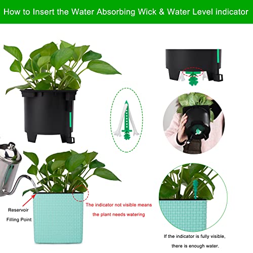 5.5 Inch Self Watering Pot for Plants Planter Four Leaf Clover Water Indicator