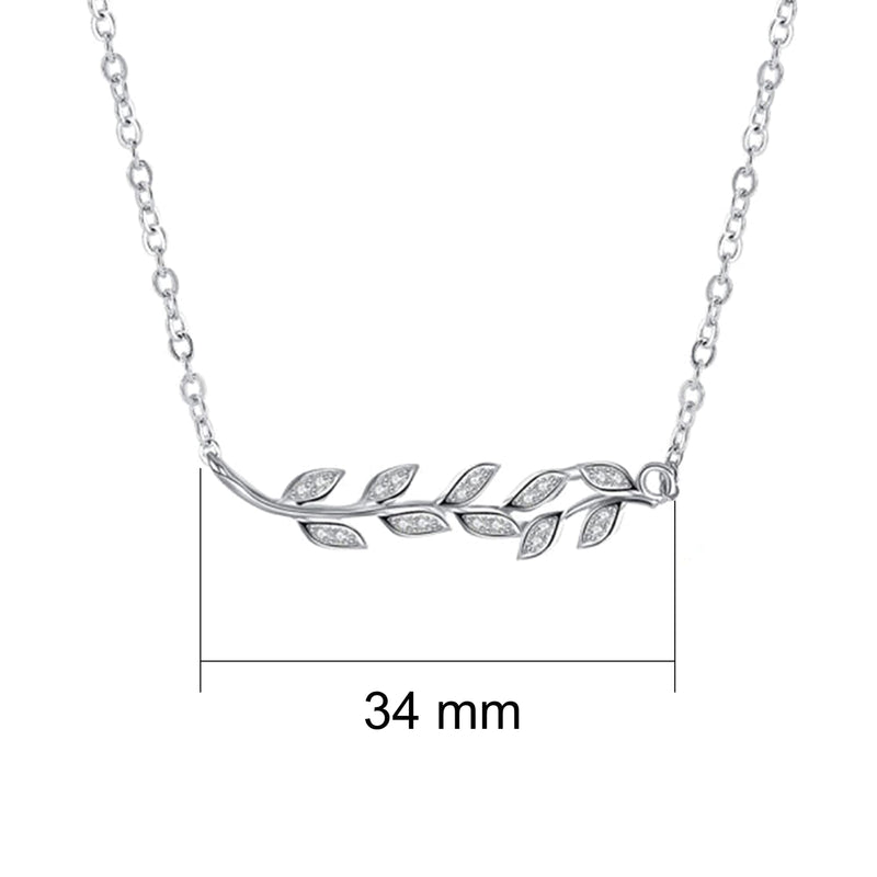 GIVA Hypoallergenic 925 Sterling Silver Leaf Necklace AAA+ Quality Zirconia Stone