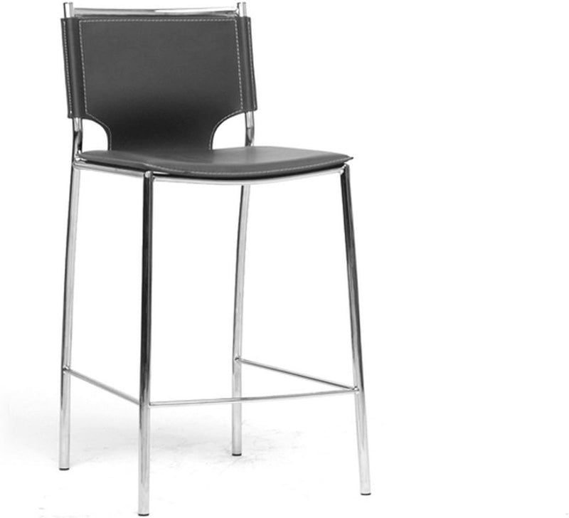 Baxton Studio Montclare Modern and Counter Stool Black Bonded Leather Upholstered Modern Counter Stool - Like New