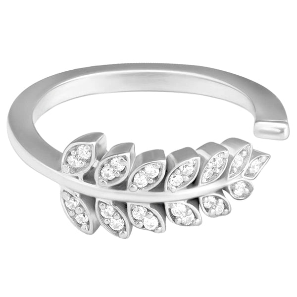 GIVA 925 Sterling Silver Hypoallergenic Silver Fronds Zircon Ring for Women Anniversary Birthday Gifts