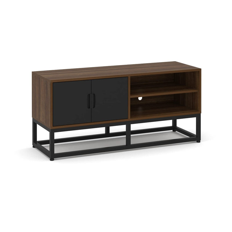 Modern TV furniture inhabits The Shop - 2 doors and Entrapaños - Monarch Entertainment Center - Manufactured in MDF - Metal Base - Ideal to decorate your room - Resistant and Durable Material