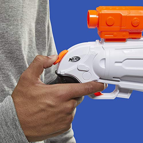 Nerf Fortnite Sr Blaster 4 Dart Hammer Action Removable Scope 8 Elite Darts