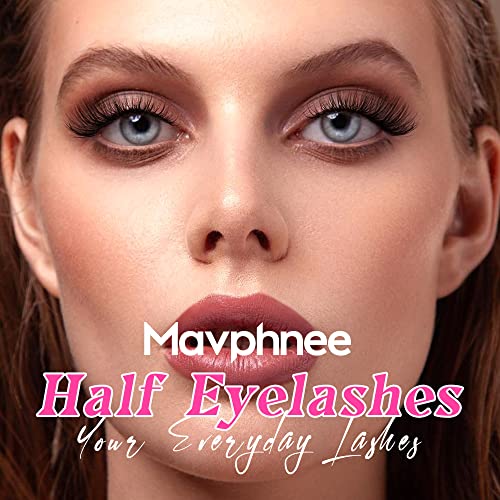 Mavphnee Half Lashes Natural Cat Eye Multi Layer Wispy Fluffy 3d False Lashes