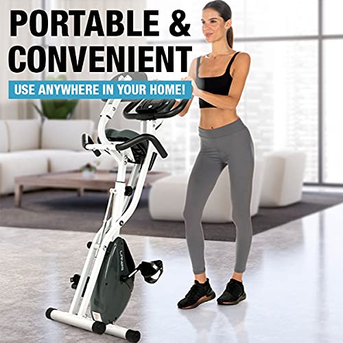 Lanos Foldable Home Exercise Bike - 2 in 1 Magnetic Resistance