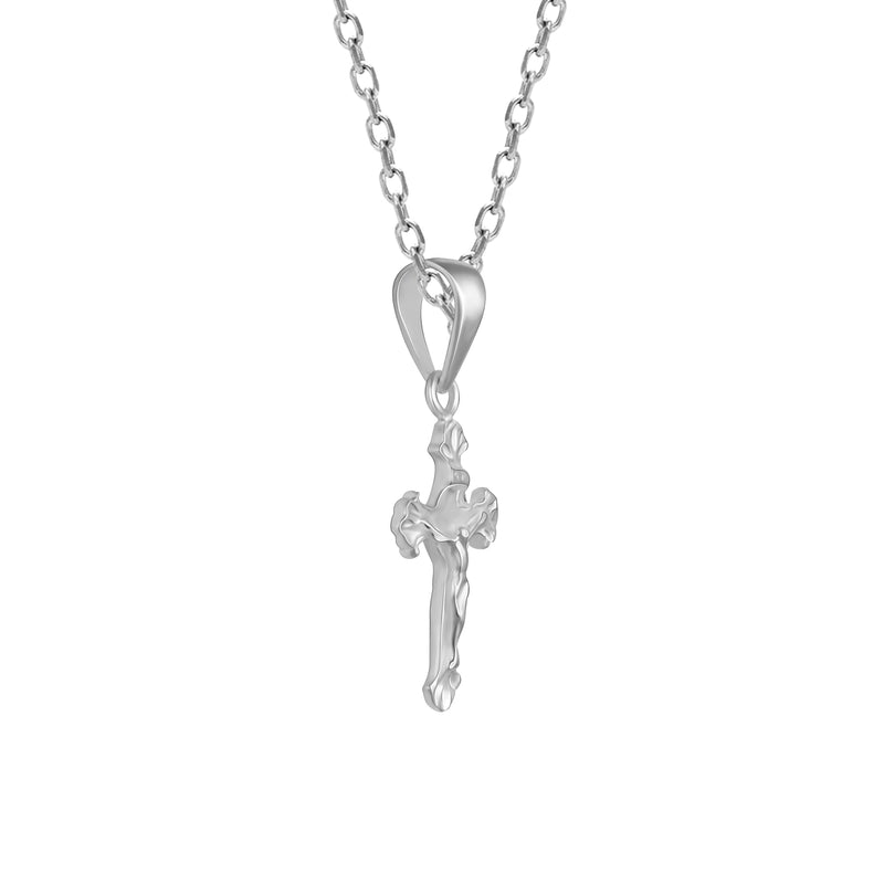 GIVA 925 Sterling Silver Hypoallergenic Striped Cross Pendant with Men's Link Chain