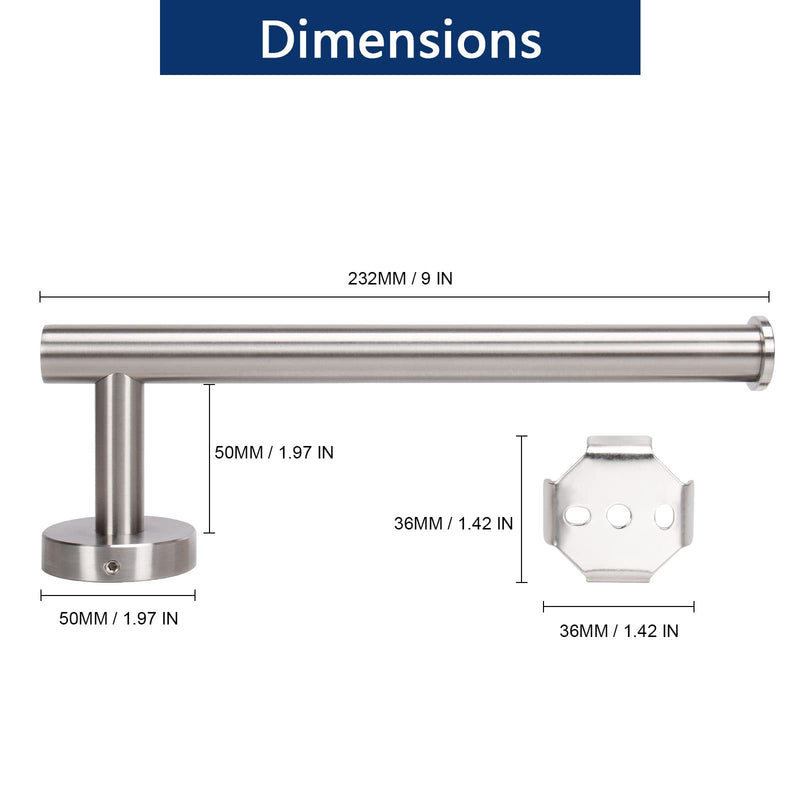 Stainless Steel Hand Towel Holder Rustproof for Bathroom 9-Inch