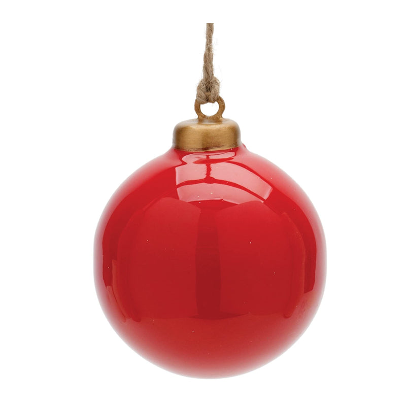 Red Christmas Hanging Ornament Iron Ball 3”D