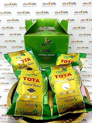 TOTA Herbal Holi Colour Giftbox Certified Non-Toxic Chemical Free Natural Colors – 500 gm |Pack of 5 Neon Color Holi Gulal - Pink, Orange, Green, Light Green, Light Pink