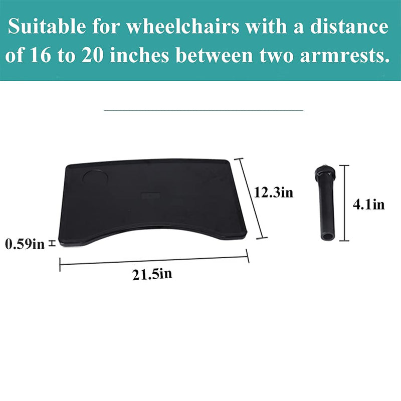 Detachable Wheelchair Tray with Cup Holder - 16" to 20" Arms