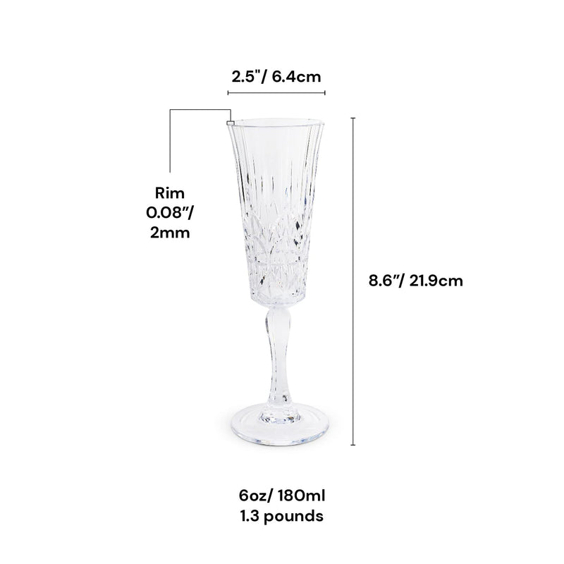 Unbreakable Tritan Plastic 6oz Champagne Flutes Set of 4