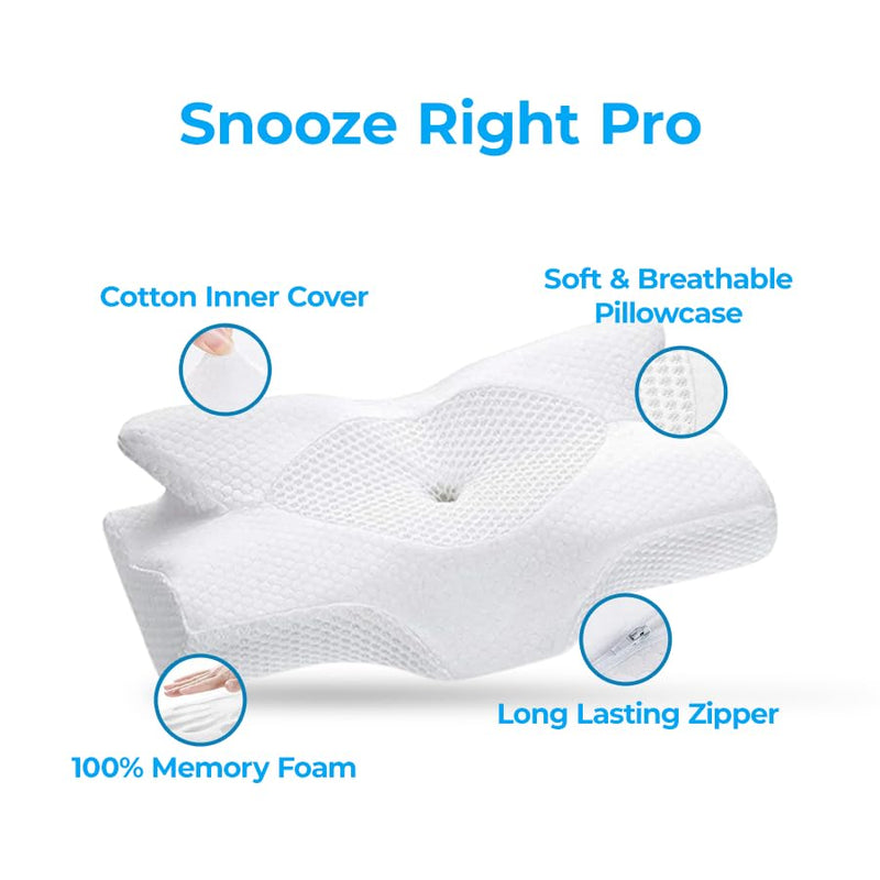 Kenko Back Snooze Right Pro Memory Foam Pillow for Neck Pain Relief