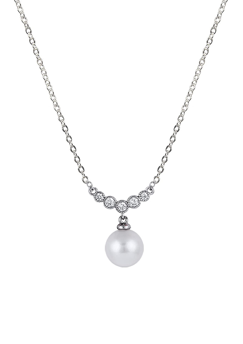 GIVA 925 Sterling Silver Hypoallergenic Freshwater Cultured Pearl Minimalistic Pendant Necklace