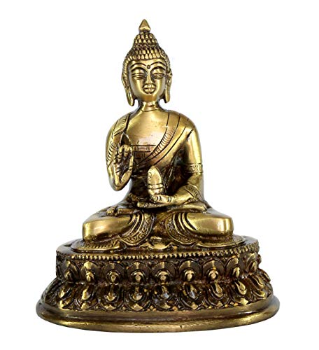 Esplanade Brass Buddha Meditating Buddha Showpiece Statue Figurine Murti