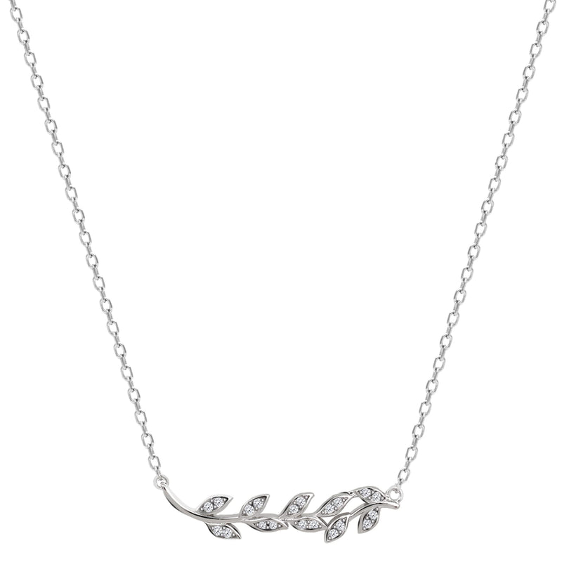 GIVA Hypoallergenic 925 Sterling Silver Leaf Necklace AAA+ Quality Zirconia Stone