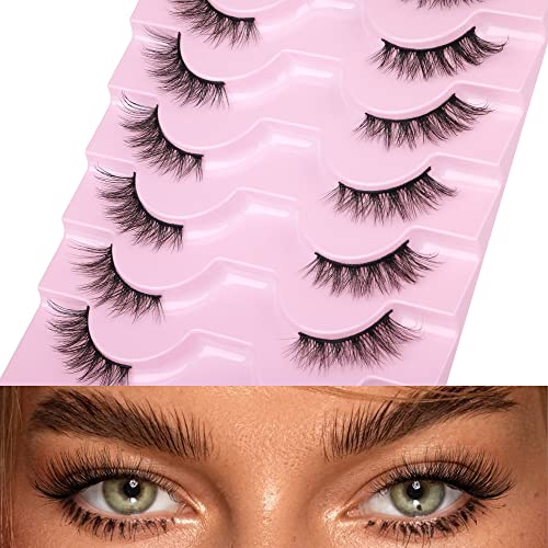 Mavphnee Half Lashes Natural Cat Eye Multi Layer Wispy Fluffy 3d False Lashes