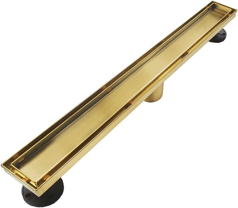 Neodrain 28-In Gold Linear Shower Drain with Hair Strainer Certified