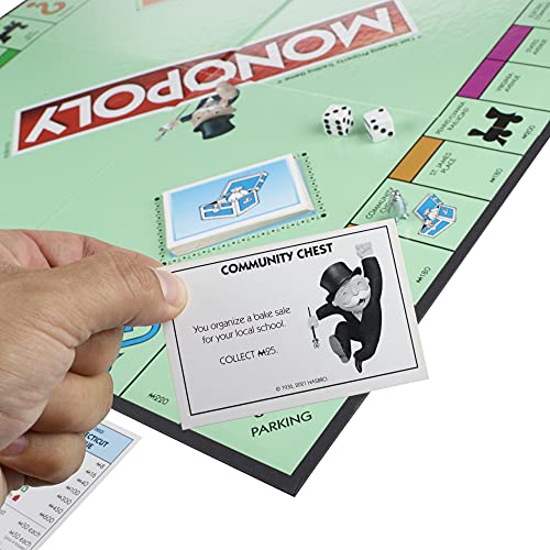 Monopoly Board Game for 2 to 6 Players Ages 8 Includes Fan Vote Community Chest