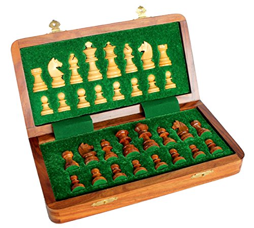 Stonkraft Wooden Chess Board Game Set With Magnetic Pieces 12 X 12 Inch