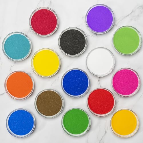 Toyssio Colored Sand 15 Colors 12lbs Bulk Craft Sand Art for Kids Non Toxic