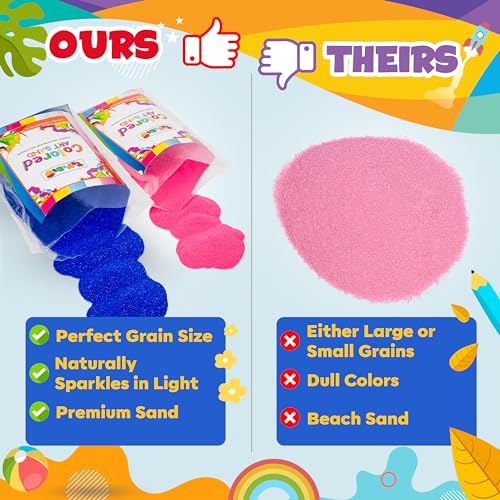 Toyssio Colored Sand 15 Colors 12lbs Bulk Craft Sand Art for Kids Non Toxic