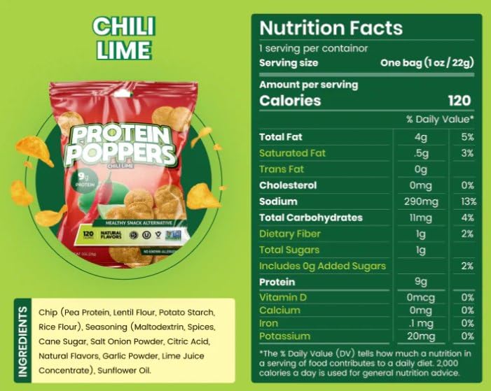 Chili Lime Protein Poppers Snack Pack 0.1 oz