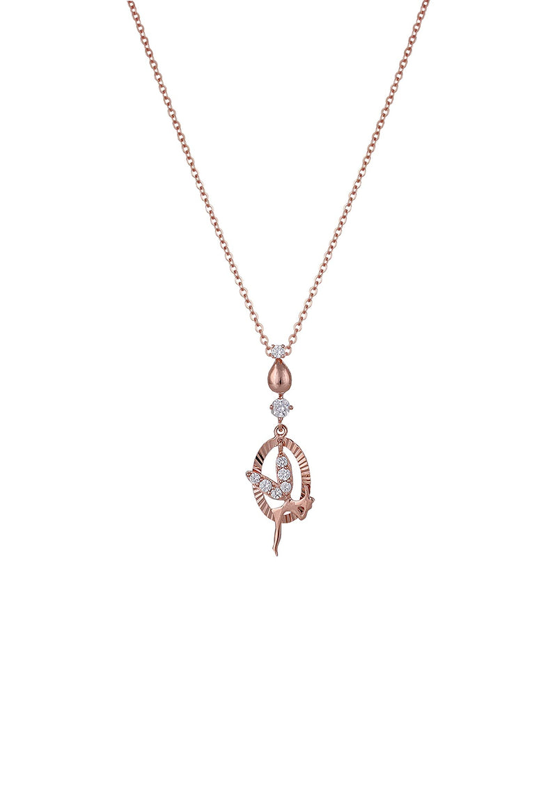 GIVA 925 Hypoallergenic Sterling Silver Rose Gold Zircon Fairy Pendant Chain