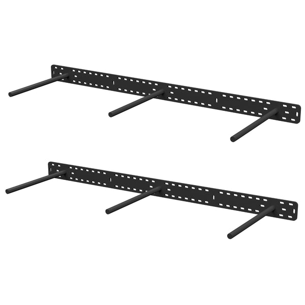 Heavy Duty 12" Floating Shelf Brackets - Black Steel Supports