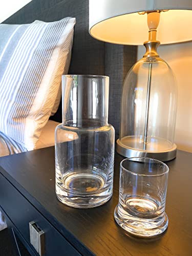 Water Carafe clear glass carafe with cup for nightstand decor and glass dispenser