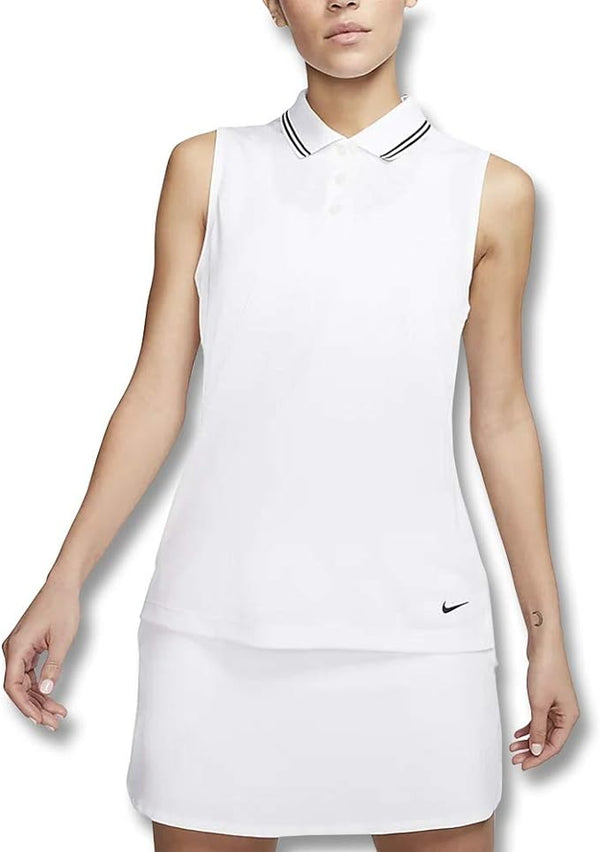 Nike Women's Nike Dri-fit Victory Polo, White/Black/Black, X-Large