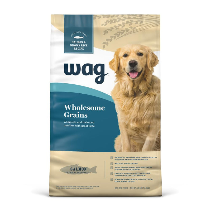 Wag Salmon & Brown Rice Dry Dog Food 30 lb Bag