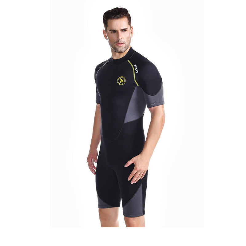 Men's 3mm Neoprene Shorty Wetsuit Back Zip 3XL