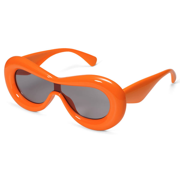 Vanlinker Oversized Thick Aviator Sunglasses - Orange